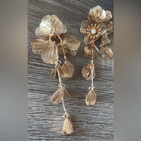 Flower earring drops A153 - Picture 3 of 5